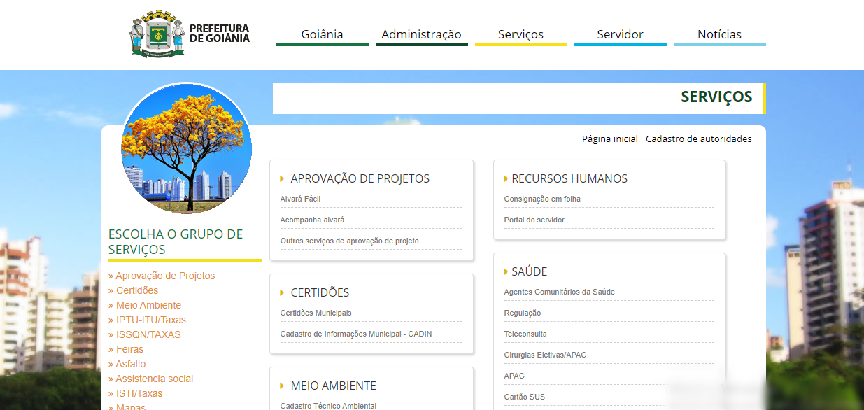 Portal da Prefeitura de Goiânia