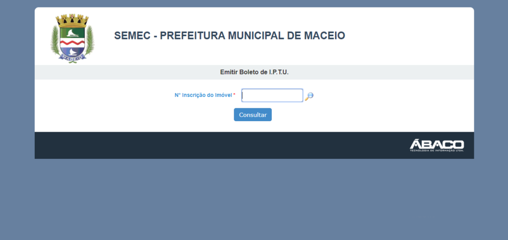 Portal para Emitir Guia IPTU Maceió