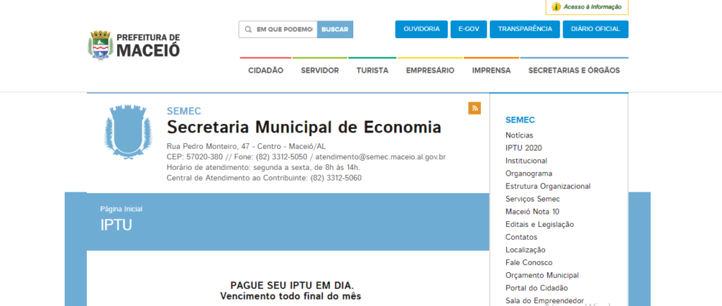 Portal da Prefeitura de Maceió